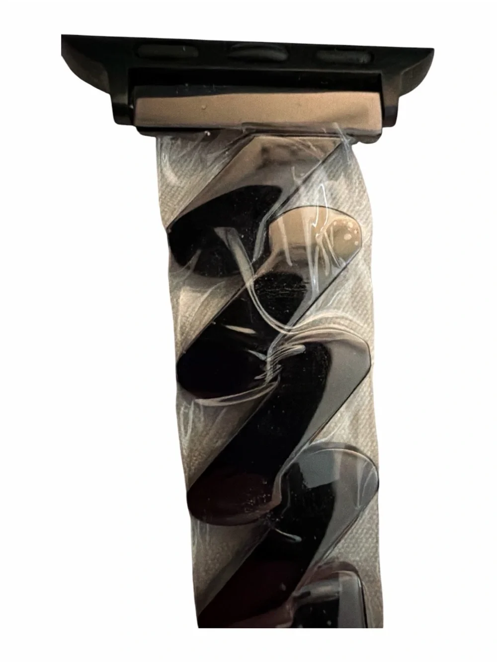 Swirled Metal Link Apple Watch Band Black New